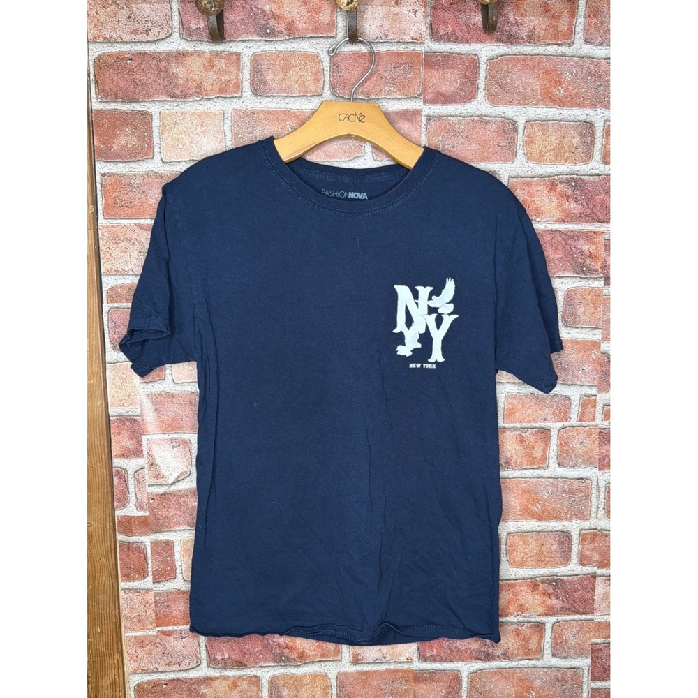 Fashion Nova Women's XS Navy Blue NY New York Dove Graphic T-Shirt Short Sleeve